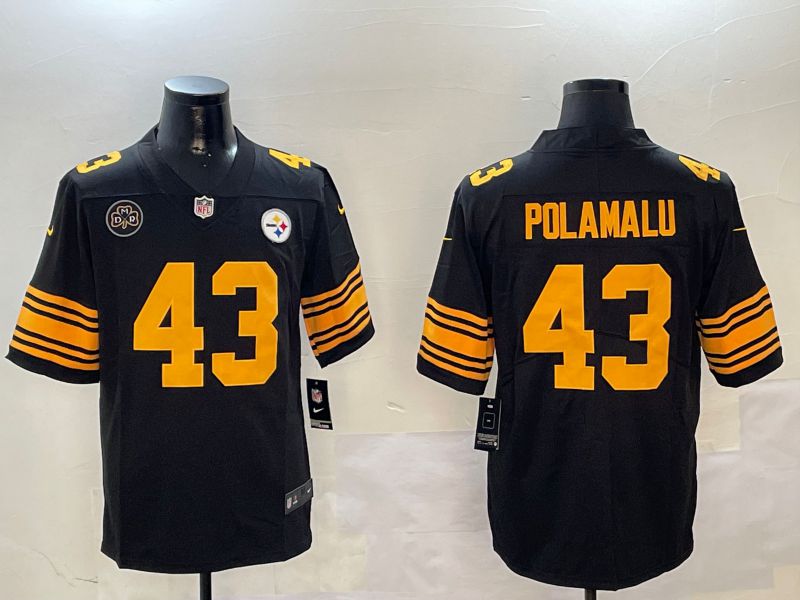 Men Pittsburgh Steelers #43 Polamalu Black 2024 Nike Limited NFL Jersey style 01022->pittsburgh steelers->NFL Jersey